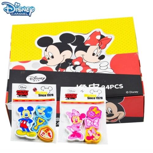 Disney Cute Cartoon Modeling Mickey Minnie Donald Duck Novelty Erasers Stationery Pencil Eraser Kids Christmas Gift 4Pcs/Pack