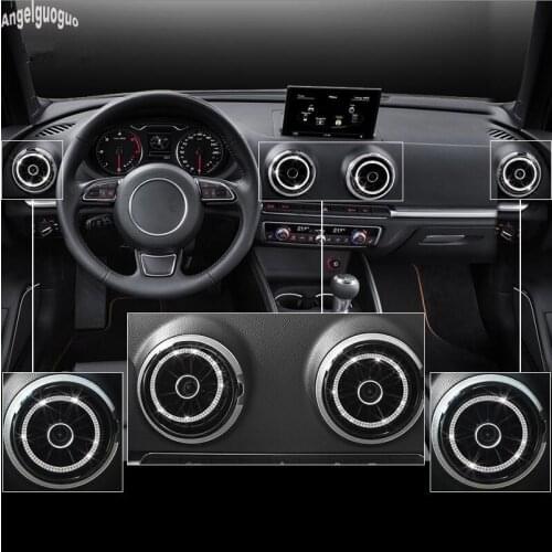 For AUDI A3 2014-17 S3 Car air conditioner outlet decoration rings knob cover trim volume switch luxurious upgrade accessories