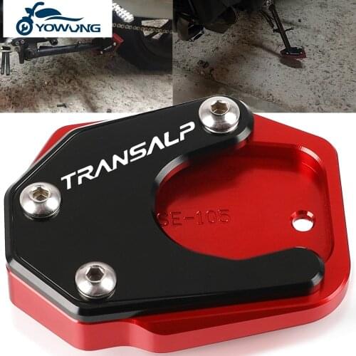 For TRANSALP 600 650 700 XLV 600 650 700 TRANSAL Motorcycle CNC Aluminum Kickstand Foot Side Stand Extension Pad Support Plate