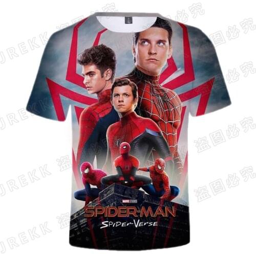 2021 New Summer Spider-Man Printed 3D T-shirt Men Women Children Summer Cool Spiderman Tee Tops Streetwear T Shirt Boy girl Kids