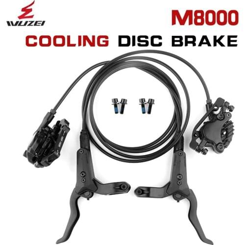 WUZEI M8000 Hydraulic Cooling Disc Brake 800mm/1550mm Front/Rear Brakes MTB Mountain Bicycle Brake Compatible with MT200 MT315