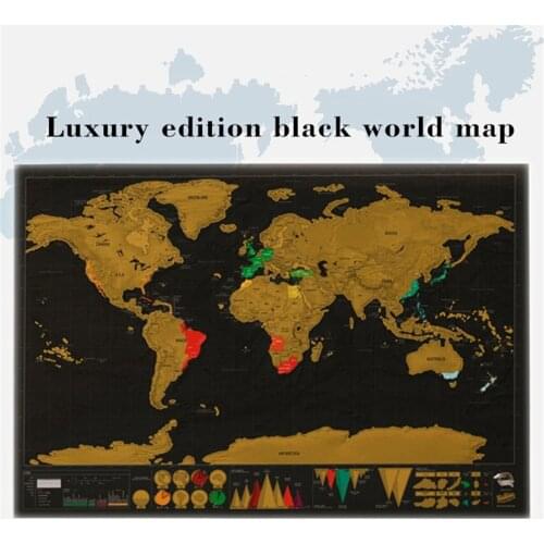New Travel World Scratch Map Gold Foil Black Scratch Map Scratch Off Foil Layer Coating World Map Luxury Travel Gift Mapa Mundi