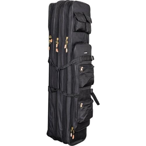 LEO Outdoor 3 Layer Fishing Bag 80cm/100cm Fishing Rod Reel Carrier Bag Fishing Pole Tackle Backpack for Travel Pesca