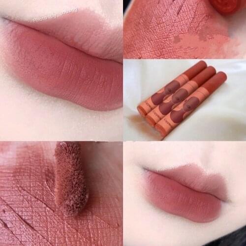 6 Colors Matte Velvet Lip Gloss Mud Moisturizing Hydrating Red Liquid Lipsticks Pigment Women Makeup Lip Glaze Korean Cosmetic