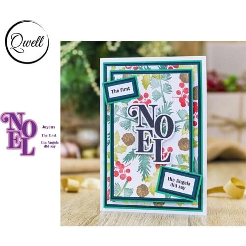 QWELL Words French NOEL Joyeux Metal Cutting Dies & Clear Silicone Stamps Paper Cards Album Decor Making Template 2020 New