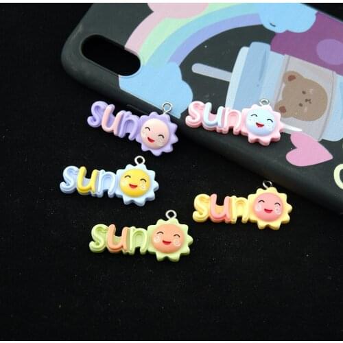 Cute Sun Charms For Bracelets Key Chain Earring Jewelry Making DIY Craft Pendants Handmade Dollhouse