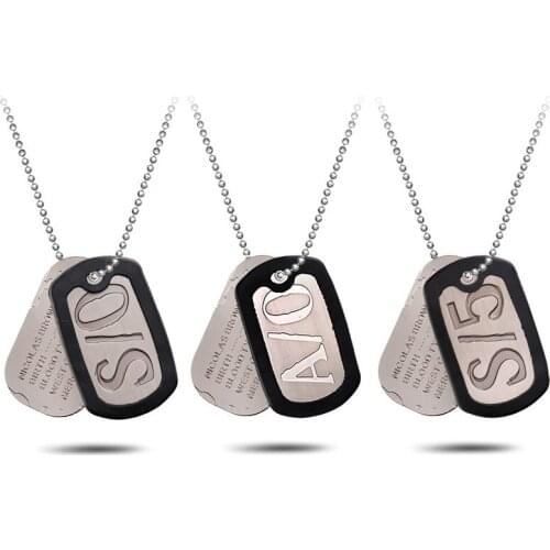 Fashion Anime GANGSTA S/O Bandit Nigu Army Dog Tag Necklace A/0 Metal Tag S/5 Pendant