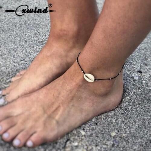 Cxwind Boho SeaShell Anklet For Women Foot Jewelry Summer Beach Barefoot Bracelet Ankle On Leg Strap Sea Shell Bracelets Jewelry