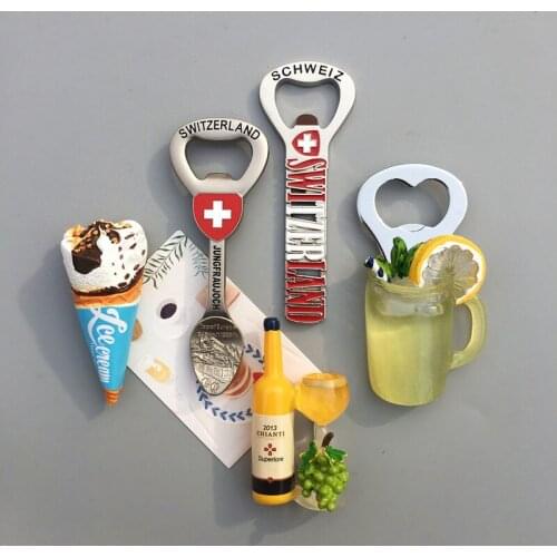 Beer Bottle Opener Switzerland Cap Creative Refrigerator Magnetic Household Wine Souvenir Home Decoration Accessories