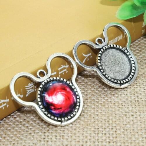 10pcs/lot 18mm Inner Size Zinc alloy Simple Necklace Pendant Cameo Cabochon Base Base Tray Bezel Blank A0013