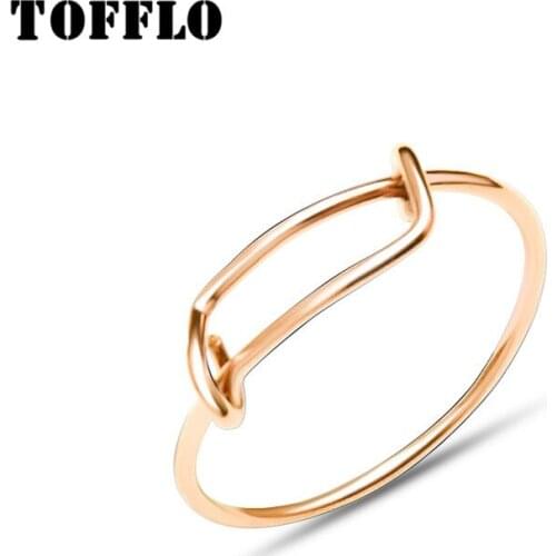 TOFFLO Stainless steel Adjustable Ring Knotting Ring Mouth Ring Female Jewelry BSA098