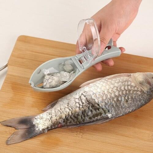 Manual DeManual Descaling Artifact Household Kitchen Gadget With Lid Plastic Fish Scale Scraper