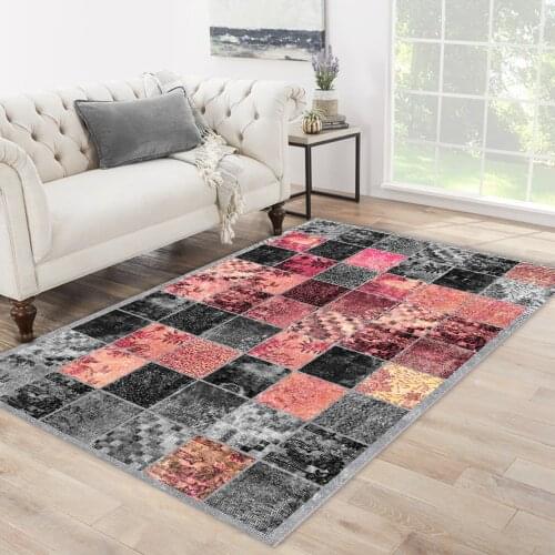 Grey pink color pink grey checkered shaped patterned carpet modern carpet living room carpet free shipping soft