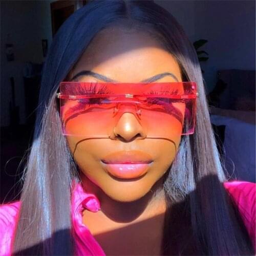 Vintage oversized sunglasses Rimless Square Large Mirror Sun Glasses For Men Women famous brand Fashion Shades vendors