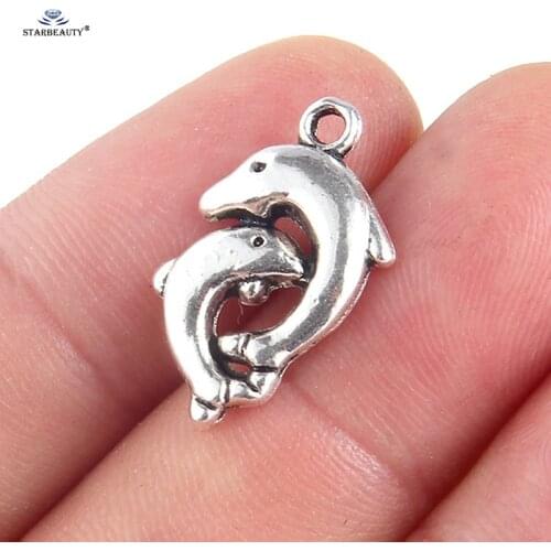 Starbeauty 10pcs Dolphin Family Fashion Jewelry Making Accessories Bracelet Component Body Jewelry Findings Ear Piercing Parts