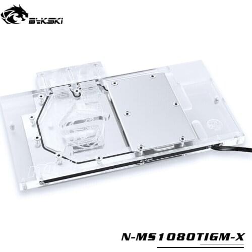 BYKSKI Water Block use for MSI GTX1080Ti Gaming X 11G/ ARMOR 11G OC /Full Cover Graphics Card Copper Radiator Block RGB Light