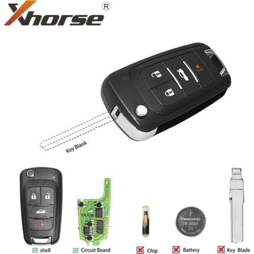 Xhorse WIRELESS XNBU01EN VVDI for Buick FLIP Key Type Universal Remote Key 4 Buttons 1 Piece