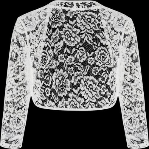 Black White Lace Bolero Femme Mariage Wedding Coat Jacket Bridal Top Evening Jacket Ladies Cropped bolero For Women Plus Sizes
