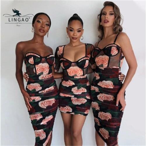 French Floral Print Patchwork Women’s Dress 2021 Long Sleeve Mini Dress Ruched Bodycon Sexy Streetwear Autumn Club Elegant Slim