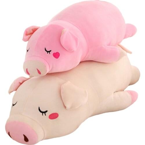 Cute Soft Down Cotton Pig Plush Doll Stuffed Pink Pig Doll Baby Software Pillow Gift for Girlfriend 1pc 17.7in