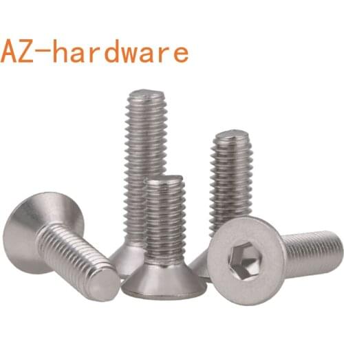 1pcs Stainless steel flat head screw countersunk head hexagon socket screw bolt DIN7991