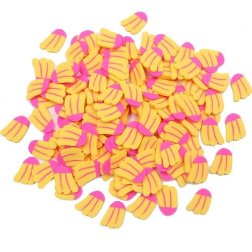 100g/lot Banana Slices Polymer Clay Fruits Sprinkles for DIY Crafts Making Cute Filling Accessories