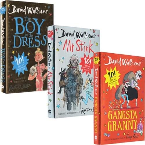 3 Books/Set David Walliams English Reading Books Gangsta Granny Mr Stink The Boy In The Dress Novel Books