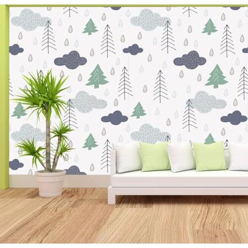 3d Clouds Walls Murals Simple Stripe Wallpapers for Living Room Nursery Self Adhesive Contact Wall Papers Home Decor Fotomural