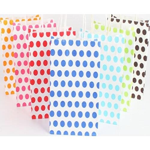 5pcs/10Pcs Paper Bags With Handles Wedding Favors Gift for Guests Souvenirs Birthday Party Navidad Box Supplier