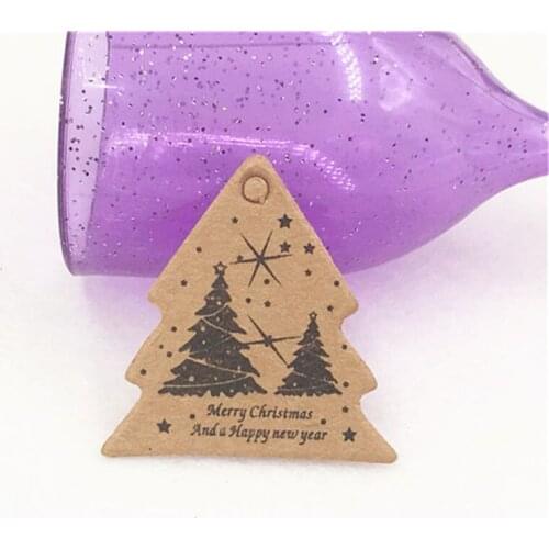 50Pcs/Lot Printed Tree Pattern Handmade Paper Hang Tags For Engagement Wedding Decoration Packing Price Tag Note DIY Cake Label