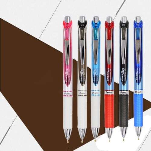 6pcs Pentel BLN75 EnerGel Series Gel Smooth Writing Supplies 0.5mm Needle-Point Press Type Neutral Pen