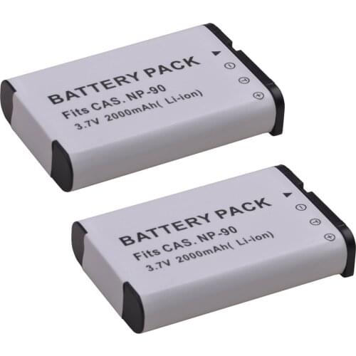 2000mAh NP-90 NP 90 NP90 CNP-90 Battery for Casio Exilim EX-H10 EX-H15 EX-H20G EX-H20GBK EX-H20GSR EX-FH100 EX-FH100BK Camera