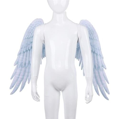 Black/White Angel Wings Halloween Cosplay Props For Boy Girl Child 2021 New Halloween Dressing Up Supplies Angel Wings