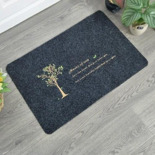 Welcome Black Outdoor Entrance Doormat Kichen Floor Mats Carpet Bathroom Mat Area Rugs Non-Slip Flower Pattern Floor Carpets