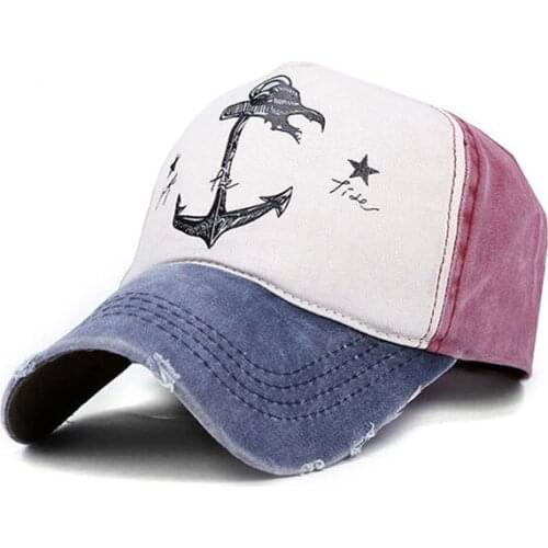 HW Boutique Autumn Purified cotton Baseball cap Lovers' cap Anchor pattern Hip Hop snapback Make old hats Cap men