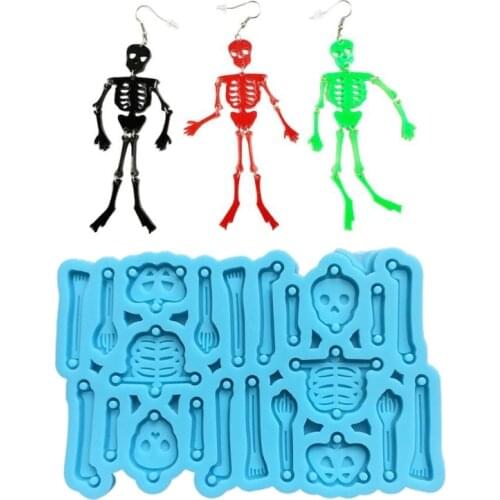 Epoxy Resin Mold Handmade DIY Crafts Jewelry Making Tool Skeleton Earrings Pendant Casting Silicone Mould X4YA