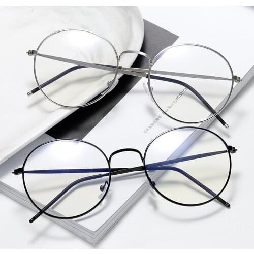 Retro Round Metal Spectacles Frame Women Men Anti Blue Light Ray Blocking Eye Computer Glasses Womens Sexy Vintage Lens Eyewear