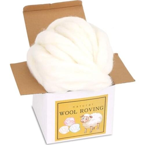 LMDZ wool Roving Bulk Top for Needle Felting,tKnit Blanket Yarn Super Soft Bulk Roving Merino Wool Yarn Alternative Blanke