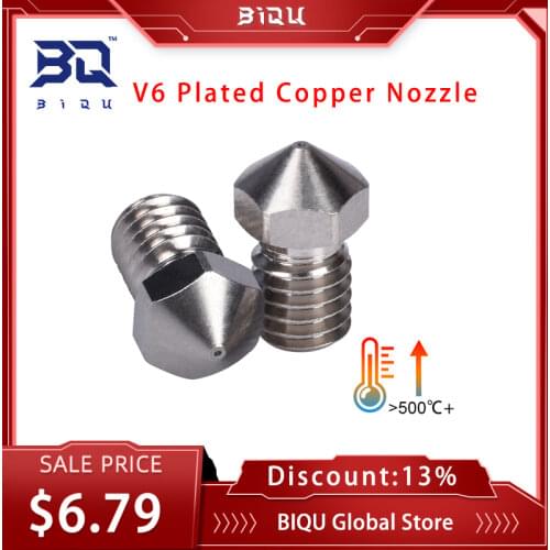 High Quality V6 Plated Copper Nozzle M6 Thread for E3D V6 Dragon Hotend Raspberry Pi 4 3D Printer parts