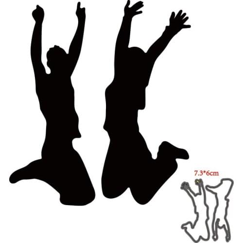 Jumping People Metal Cutting Dies Stencil Template For DIY Scrapbooking Embossing Paper Cards Album Making Craft Dies Cut