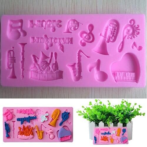 Musical Instruments Silicone Cake Mold Fondant Baking Tools Kitchen Decorations