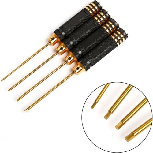 4PCS 1.5mm 2mm 2.5mm 3mm DIY Hexagonal Hex Screw Driver Tool Set Screwdriver Titanium Plating Hardened For RC Drone Models