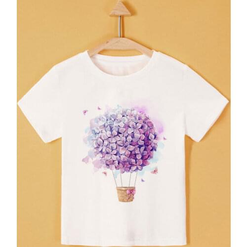 New Shelves Boys Clothes Painted Graffiti Plants Balloons Happy Birthday Funny T Shirt Girl Cartoon Kids Tshirt Cute Girls Tops