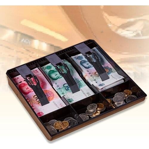 3 Grid Money Cash Coin Register Cashier Box Insert Tray Storage Drawer Organizer