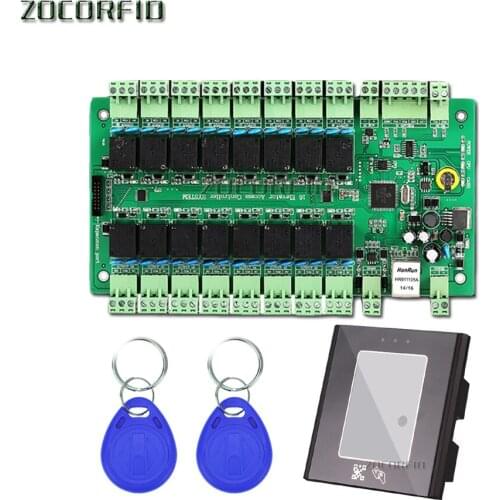 16 doors TCP/IP QRcode&RFID access control board can connect Free wiegand 26/34 reader