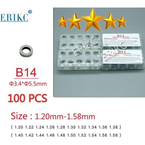 Diesel Injector Adjusting Shims B14 1.20mm-1.38mm Nozzle Adjusting Washer Kit Repair 1.40-1.58 for Bosch 0445110 120 Injectors