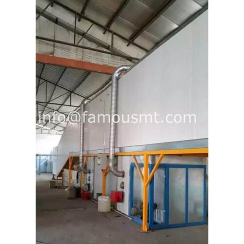 Manual powder coating production powder spray booth curing oven combined production line