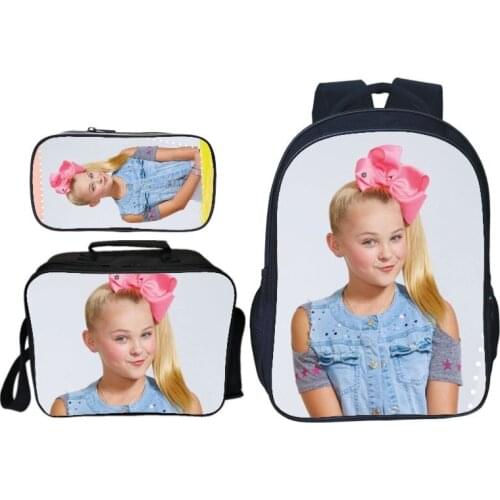 Children Bookbag 3Pcs/Set Pop Star Jojo Siwa Kids Baby School Bags for Teenage Girls Daily Backpack Casual Travel Shoulder Bags