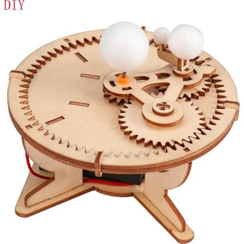DIY Assembly Space Instrument Sun Earth Moon solar system space planet Toy Moving Trajectory Toy Educational Teaching Kit Gift