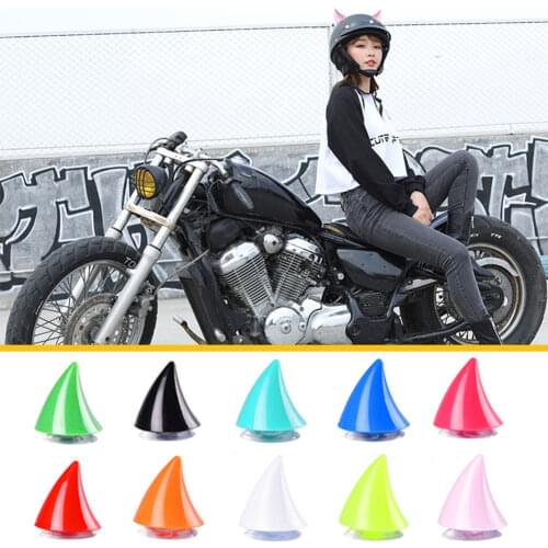 2PCS Motorcycle Helmet Corner Plastic Rubber Horn Decoration Accessories Resilient Silicone Suction Cup Horn Decoration Headwear